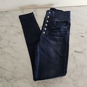 Joe's Jean High Rise Button Skinny Blue Jeans 27 NWT